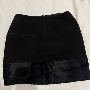 Maje Black Mini Skirt with Velvet Trim